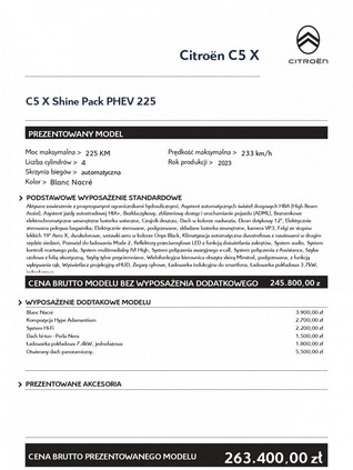 Citroen C5X cena 199900 przebieg: 2373, rok produkcji 2023 z Płoty małe 704